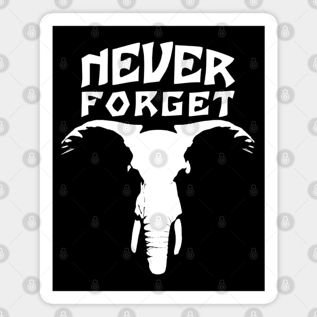 Elephant Face - Never Forget Magnet by TMBTM